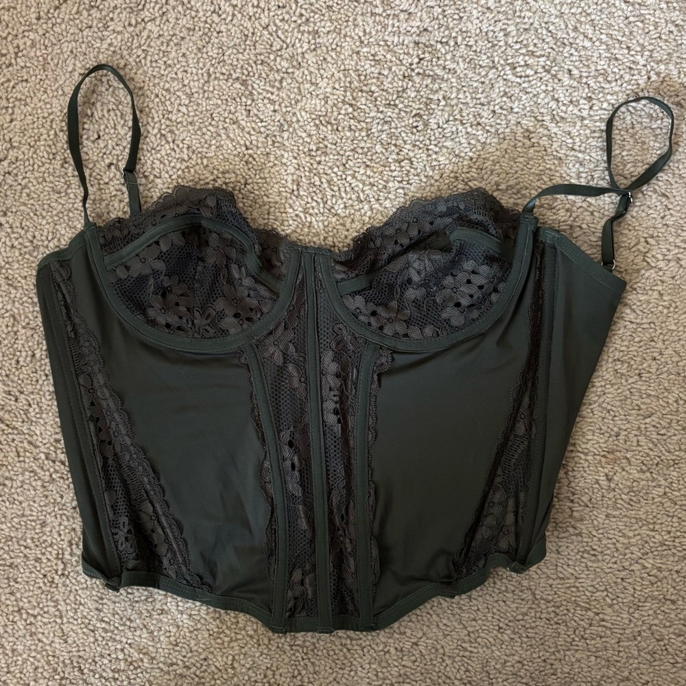 Green lace Bustier top